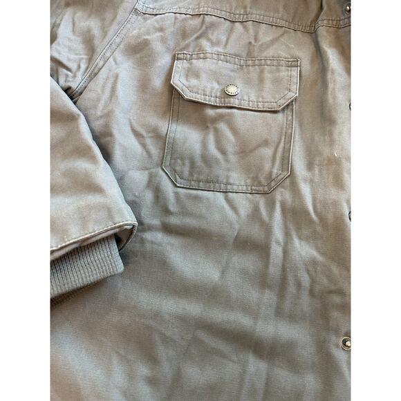 Men’s Size 2XL Dickies Workwear Gray Hooded Duck Shirt Quilted Jacket - Picture 5 of 6